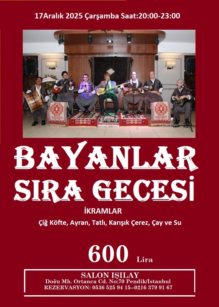 17 Aralık 2025 Pendik Kadınlar Sıra Gecesi